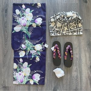 Brand new kimono + geta set